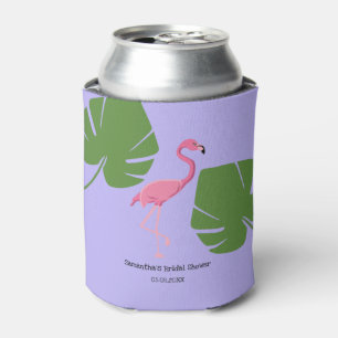 Porta-lata Chuva de noiva tropical de flamingo roxo personali