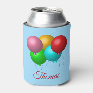 Porta-lata Cinco Balões de Aniversário Personalizados Dois La