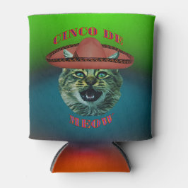 Porta-lata Cinco De Meow Cinza Cat Cinco De Mayo México