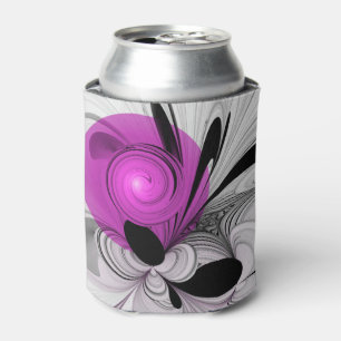 Porta-lata Cinza Negra abstrato com Fratura Magenta