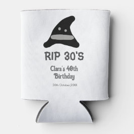 Porta-lata Cinza preto RIP 30's 40º aniversário chapéu de bru