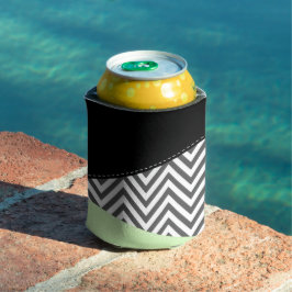 Porta-lata Cinza Zigzag, Cinza Chevron, Zigzag Patterno, Casa