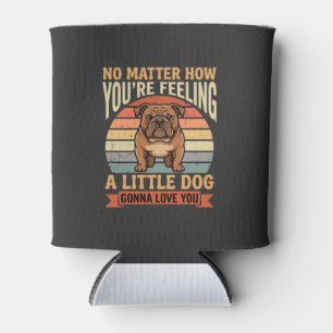 Porta-lata Citação de Amor de Bulldog Engraçado Cão Retro