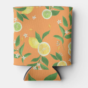 Porta-lata Citrus Bloom Watercolor Tecido