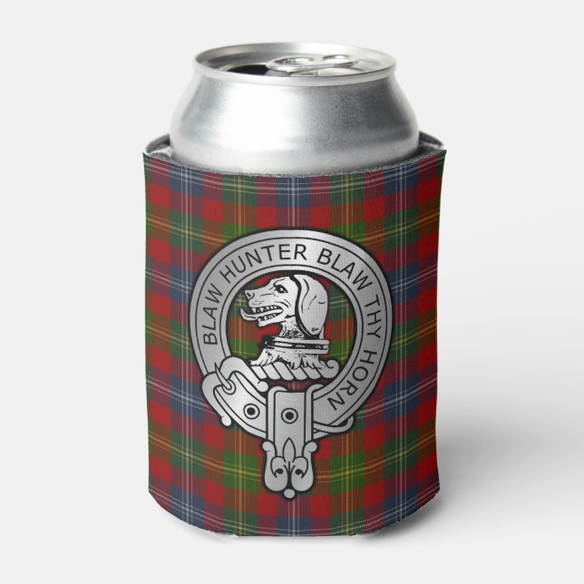 Porta-lata Clan Forrester / Foster Crest & Tartan (Can Front)
