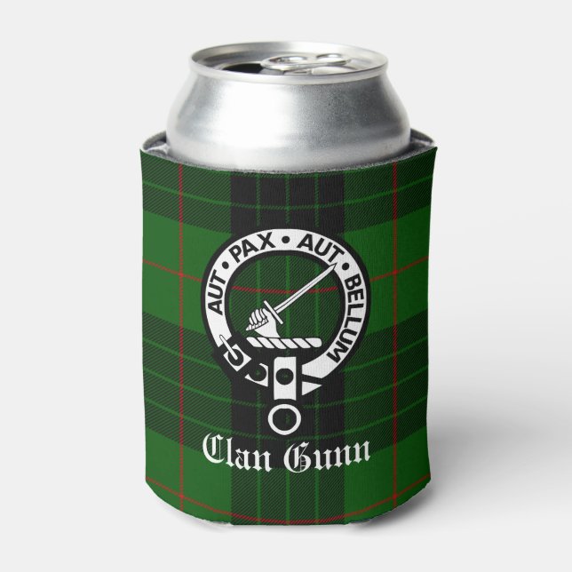 Porta-lata Clan Gunn Crest Crachá e Tartan (Can Front)