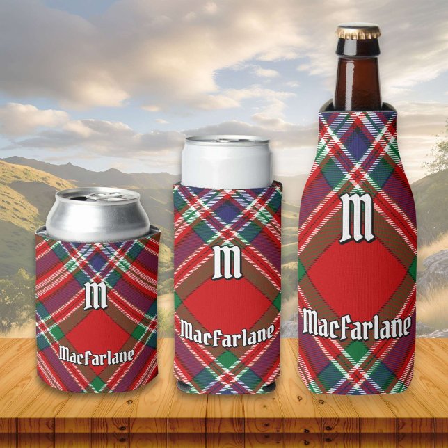 Porta-lata Clan MacFarlane Red Tartan (Criador carregado)