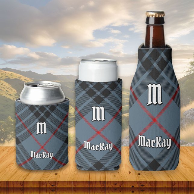 Porta-lata Clan MacKay Blue Tartan (Criador carregado)