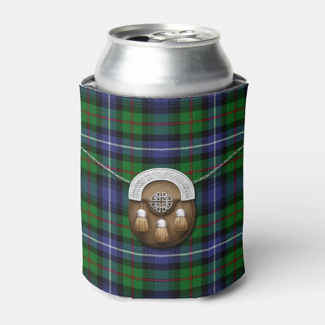 Porta-lata Clan Robertson Caçando Tartan E Sporran (Can Front)