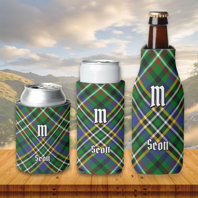 Porta-lata Clan Scott Green Tartan Can Cooler (Criador carregado)
