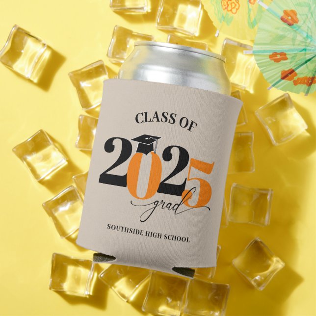 Porta-lata Classe de Laranja Moderno do Formando 2025 (Verão in situ)