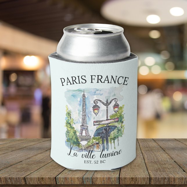 Porta-lata Classic Paris France Scenic Illustration (Criador carregado)