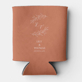 Porta-lata Clássico Casamento Boho Terracota