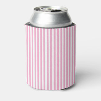 Porta-lata Clássico Chic Fofa Listras Verticais Rosa e Branco
