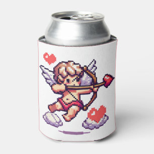 Porta-lata Clássico/Vintage do Dia dos Namorados de 8 bits Cu