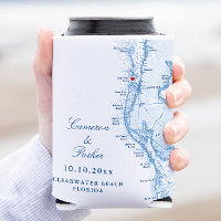 Clearwater Beach FL Mapa Casamento Favor Beber