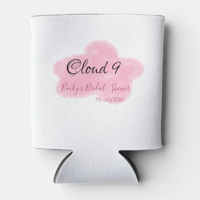 Porta-lata Clouds nine red pastel bridal shower namedate (Frente)