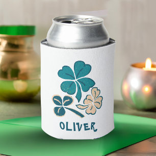 Porta-lata Clover Green Shamrock na Irlanda Personalizado