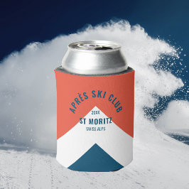 Porta-lata Clube Après Ski Vintage Vermelho Branco Azul Inver