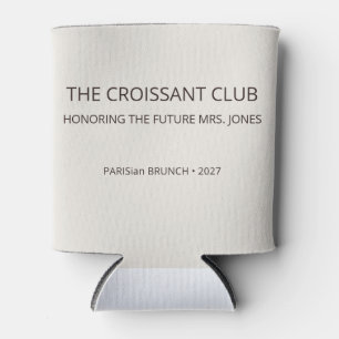 Porta-lata Clube de Croissant Espresso Chic para Despedida de