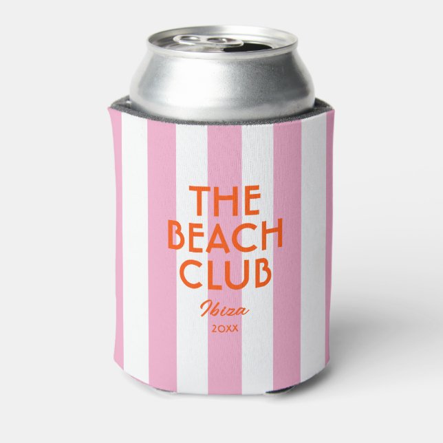 Porta-lata Clube de Praia Ibiza Pink Cabana Stripe (Can Back)