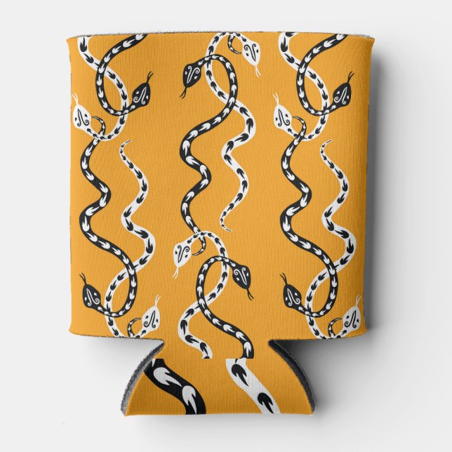 Porta-lata Cobras decorativos: fundo sem falhas. (Frente)
