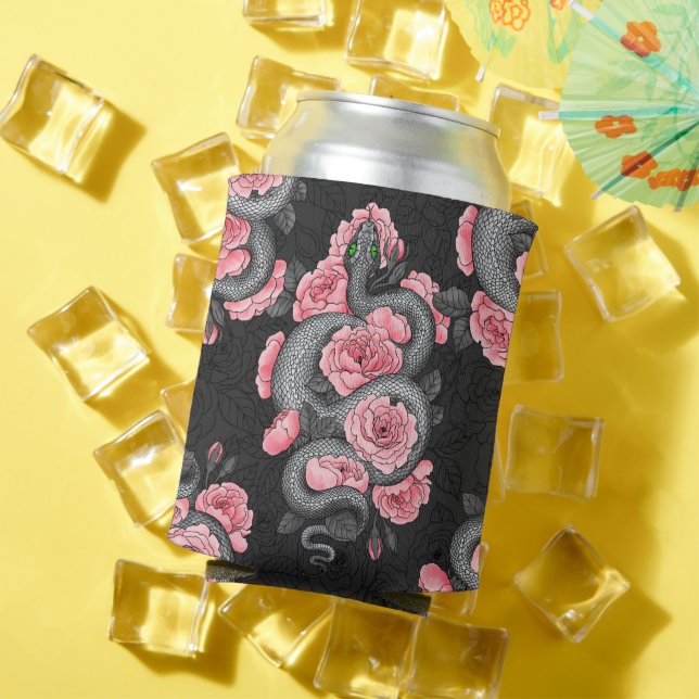 Porta-lata Cobras e rosas de pêssego (Verão in situ)