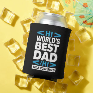 Porta-lata Código HTML H1 do Melhor Pai do Mundo Bebida