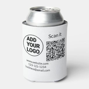 Porta-lata Código QR minimalista simples adicionar logotipo n