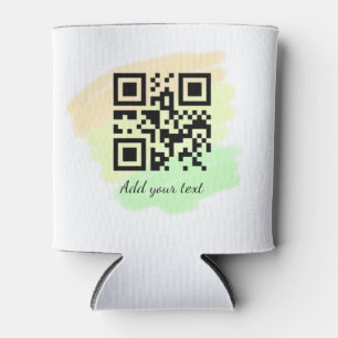 Porta-lata código QR personalizado simples adicione o texto d