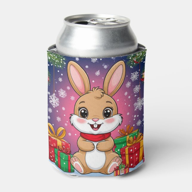 Porta-lata Coelhinho de Natal Fofo (Can Front)