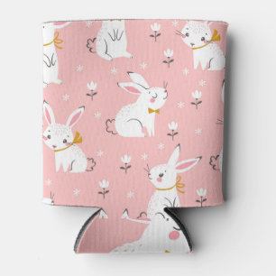 Porta-lata Coelhinhos Brancos: Floral Bonita Sem Semente