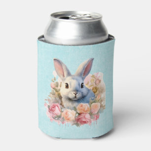 Porta-lata Coelho com uma Guirlanda de Rosas Fofo