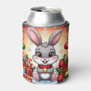 Porta-lata Coelho de Natal Fofo