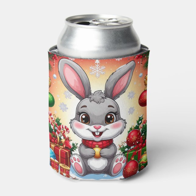 Porta-lata Coelho de Natal Fofo (Can Front)