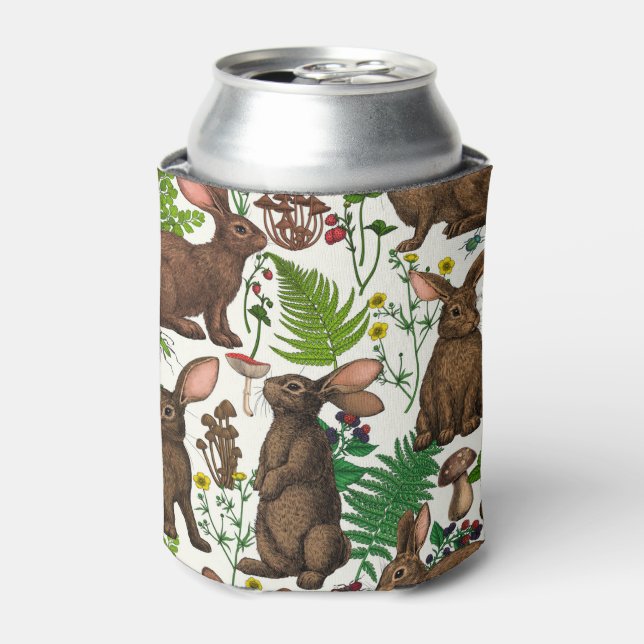 Porta-lata Coelhos e flora florestal 4 (Can Front)