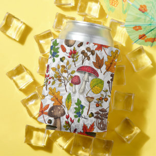 Porta-lata Cogumelos, folhas, loucos e bagas de outono
