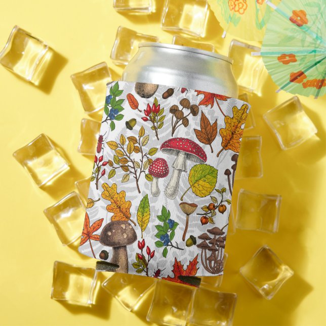 Porta-lata Cogumelos, folhas, loucos e bagas de outono (Verão in situ)