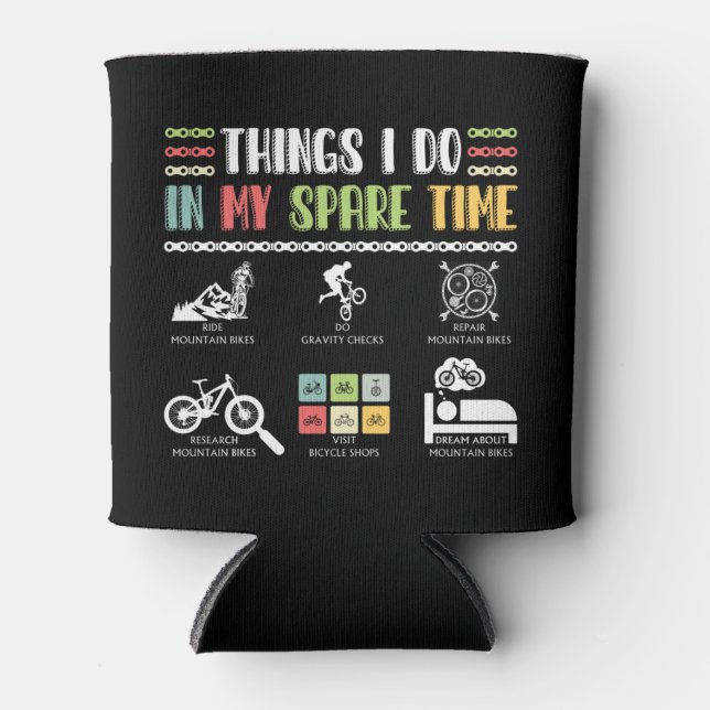 Porta-lata Coisas Que Faço No Meu Tempo Livre - MTB Mountain  (Frente)