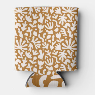 Porta-lata Colagem de arte contemporânea: abstrato floral.