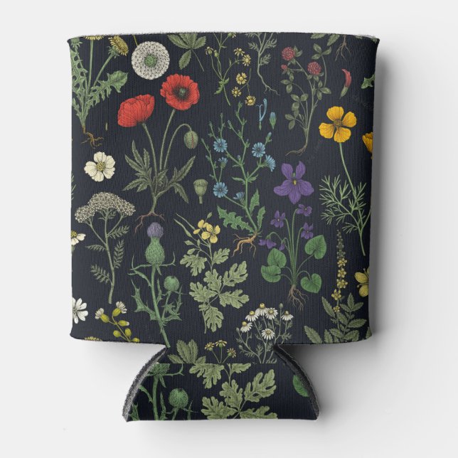 Porta-lata Colagem de flores silvestres (Frente)