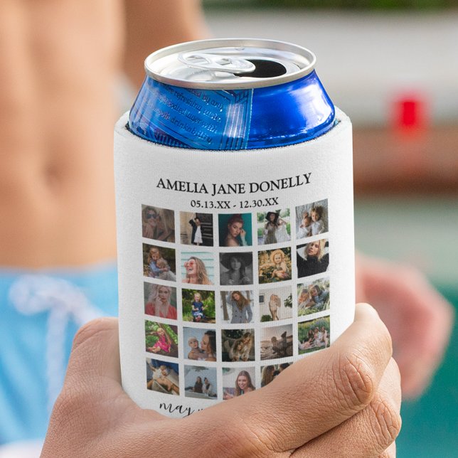 Porta-lata Colagem de Fotos Moderna 25 | Memorial Can Cooler (Criador carregado)