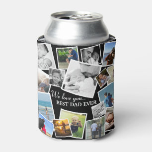 Porta-lata Colagem de Fotos Personalizada do Papai com 17 Fot