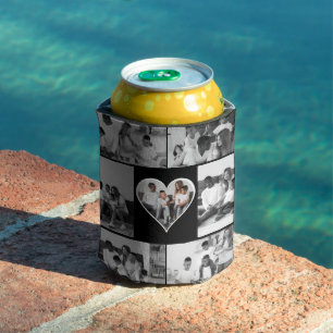 Porta-lata Colagem de Fotos Preta e Branca 7