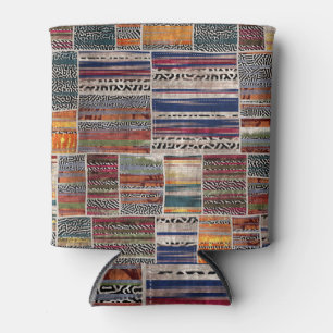 Porta-lata Colagem de retalhos: padrão de colcha mista.