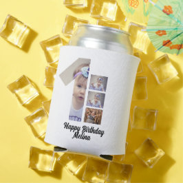 Porta-lata Colagem Fotográfica do Primeiro Aniversário do Cus