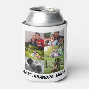 Porta-lata Colagem personalizada do Melhor Avô de 6 Fotos