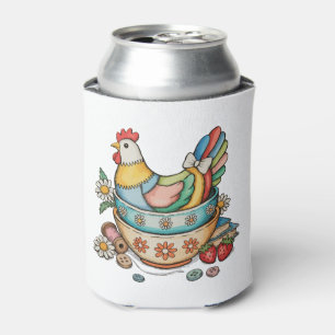 Porta-lata Colcha de Galinha com Remendo Vintage Galinha Quil