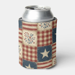 Porta-lata Colcha Estilo Patchwork Rústico Americano 