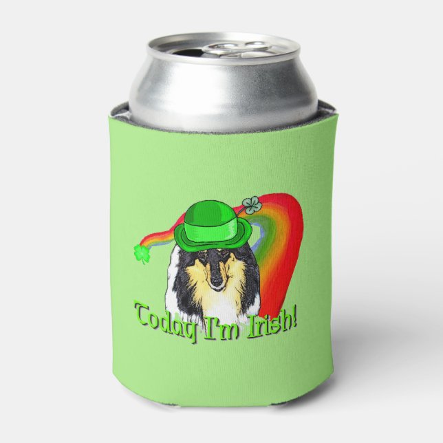 Porta-lata Collie Dia de São Patrício (Can Front)